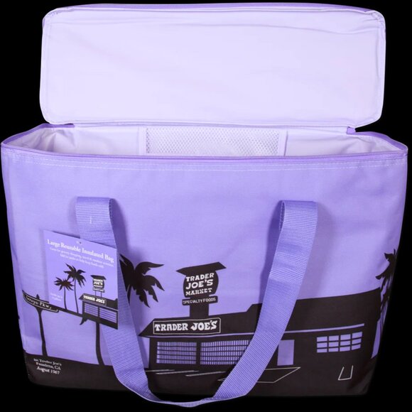 NWT Trader Joe's Mini Insulated Tote Bag - Lavender (SET OF 2) - Picture 2 of 2